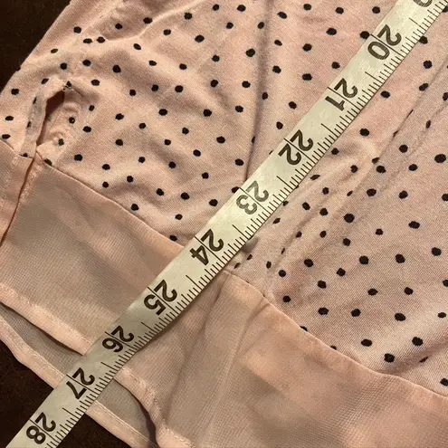 Donna Karan Sleepwear Pink Polka Dot V Neck Night Shirt Women Small Modal Luxury