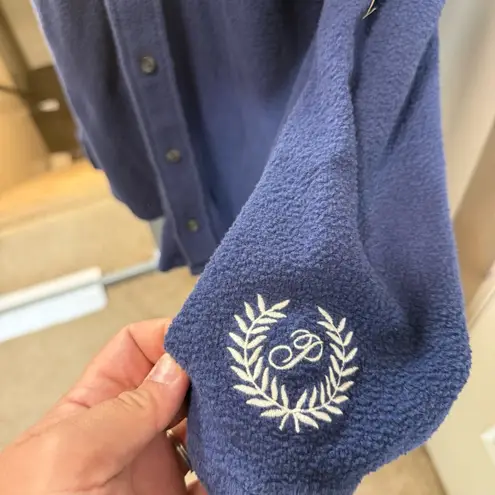 PINK - Victoria's Secret Victorias Secret PINK Button Down Sherpa Fleece Shirt Jacket Blue Navy Oversize