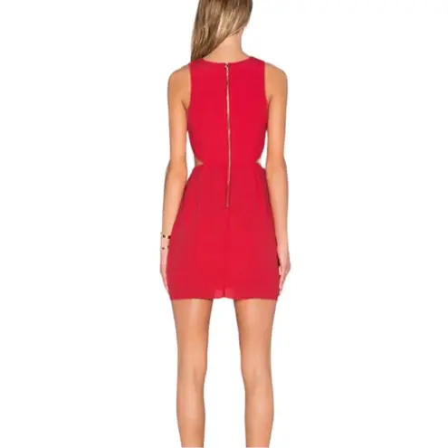 NBD  x Naven the twins womens large red mini dress cutout lace lattice sexy party