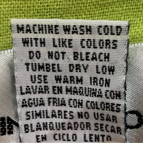 Erin London Linen Blend Vintage Blue Palm Trees Zip Up Hoodie Jacket