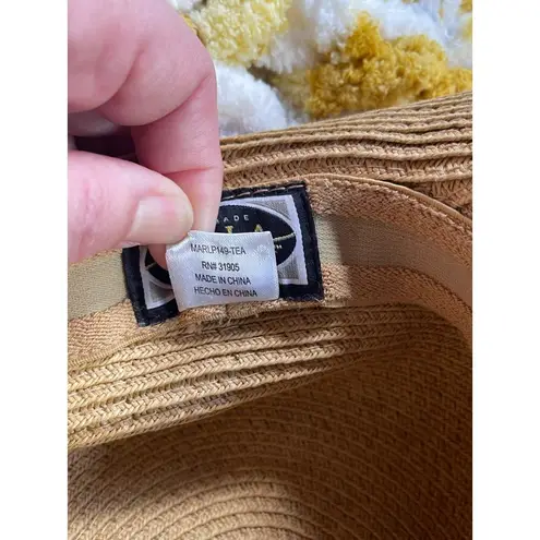 Scala Vintage Style Sun Hat With Black Ribbon Bow Handmade Paper Straw Women One