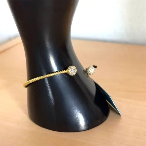 NEW Charlotte & Lexi Gold Cubic Zirconia Sterling Silver Bangle Bracelet