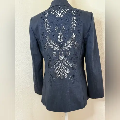 Elie Tahari Sz 10‎ Cutout Beaded Back Blazer
