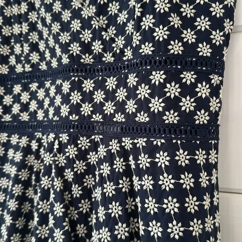Francesca’s Trixie Quinn Ladder Trim Mini Dress NEW Medium Navy Daisy Blue