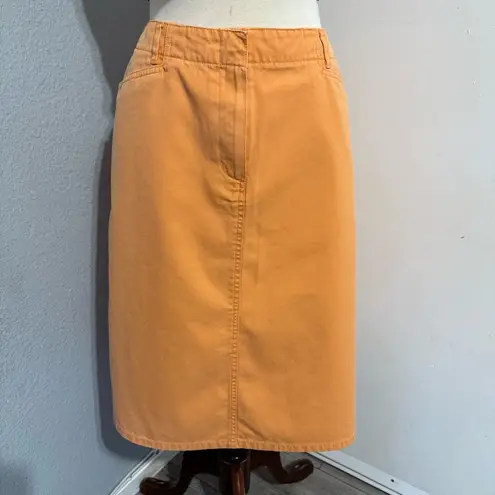 Talbots  Women Warm Orange A-Line Zippered Skirt Size 14 100% Cotton