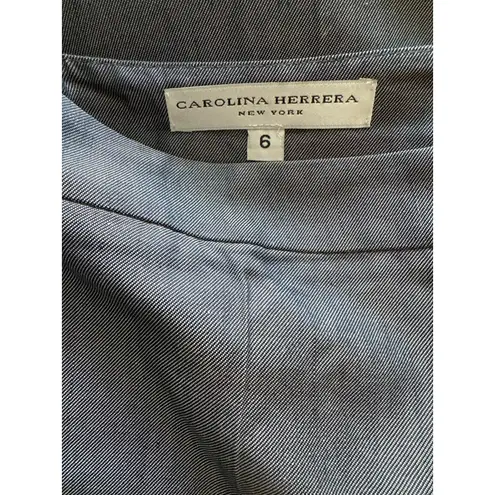 Carolina Herrera Silk Wide Leg Zip Back Pants Side Stitching Silver/Gray Size 6