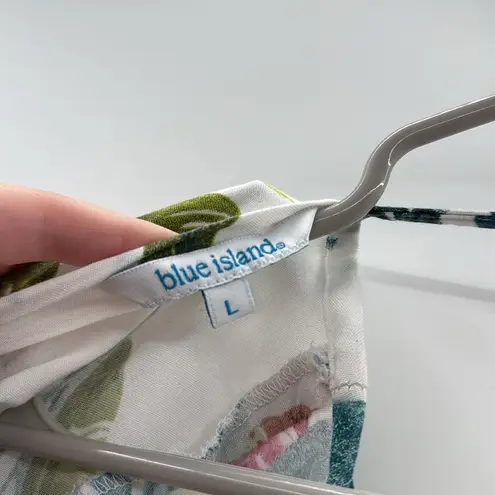 Blue Island Pink and Blue Ruffled Tiered Maxi Dress