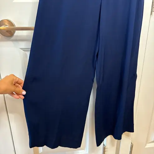 Sandro Paris Parigo Marine Navy Blue Stretch Crepe Jumpsuit | Small