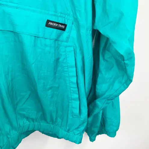 Pacific trail Vtg  Parka Jacket Adult LARGE Vintage Turquoise Teal Windbreaker