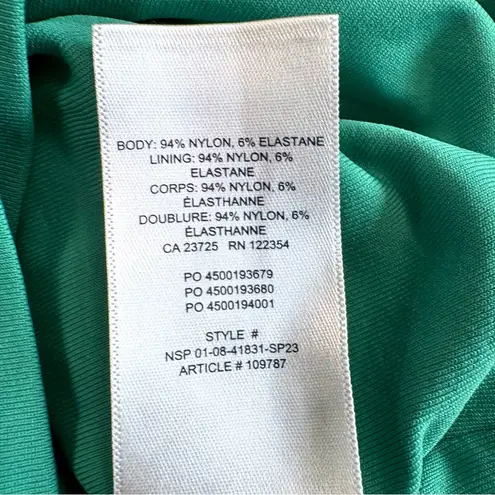 Babaton Aritzia Contour Ruched Short Sleeve Midi Dress in Nature Green 2XS