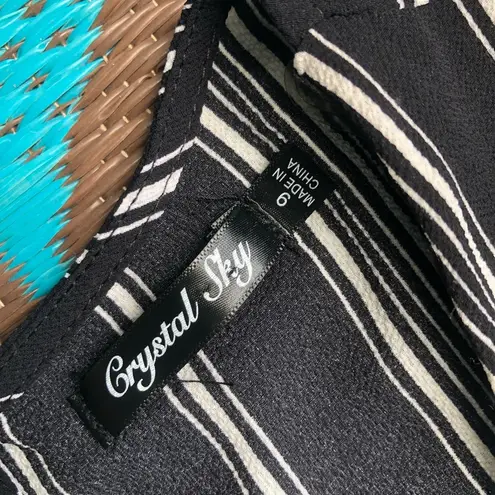 Crystal skye Black and White Striped Jumpsuit flutter sleeve Size undefined