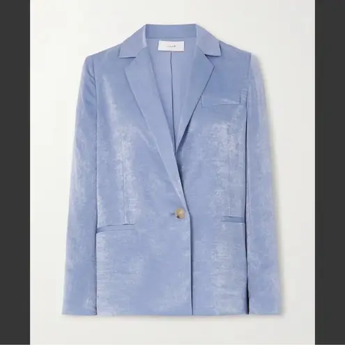Vince  • Drapey Boyfriend Blazer • Satin • Blue • Size 10 • Sky Graphite • $445