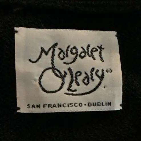 margaret o'leary Margaret O’Leary Black Viscose Blend Cardigan Sweater Button Up USA Dry Clean
