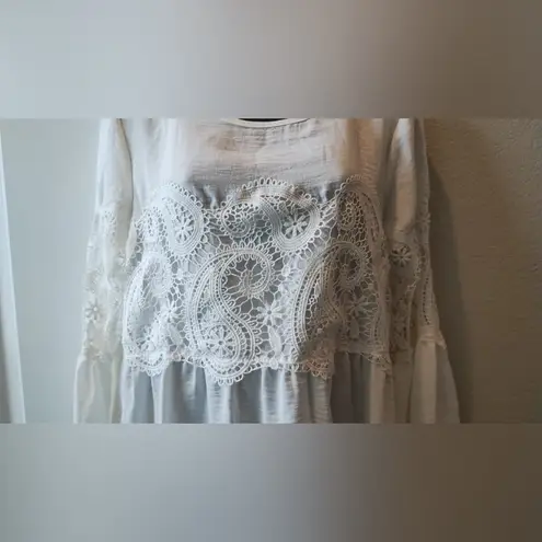 Spenses Women's White Bell 3/4 Sleeve Top Size Large Blouse