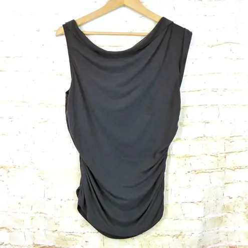 Pilcro Anthropologie One Shoulder Top Womens XL Gray Ruched Side Modal Blend