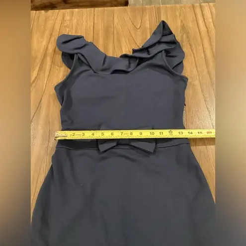 Red Valentino Spa ruffle Sheath bow Bodycon Mini Dress Navy Sleeveless short M