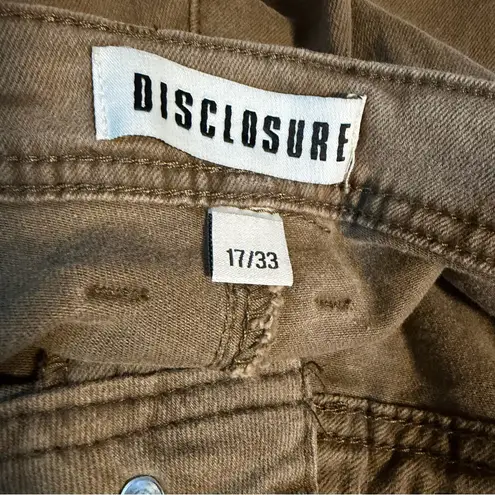 NWT Disclosure Baggy Cargo pants wide leg women's 17/33 washed brown soft denim
