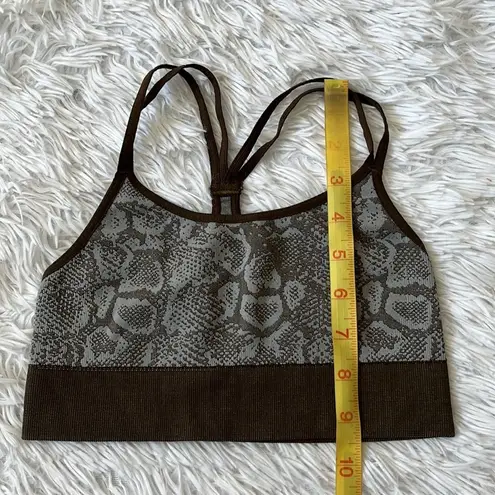 Spiritual Gangster  Yoga Sports bra brown snakeskin pattern size XS/S NWOT