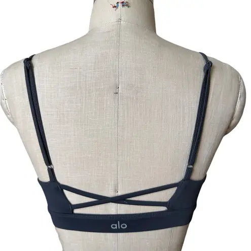 Alo Yoga Interlace Yoga Sports Bra in Dark Gray Size XS XSmall Green