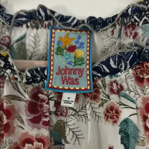 Johnny Was Aztec Myriah 100% Silk Mini Dress Women's Sz S