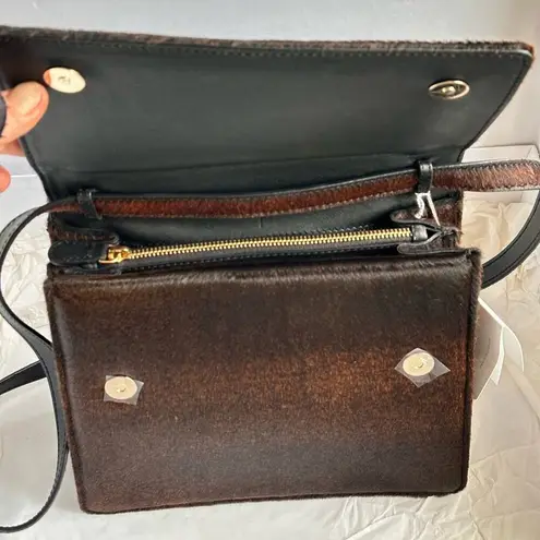 M2M Alletier NIB Brown Pony Leather Crossbody Bag