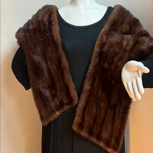 Vintage Mink stole Chic Brown Fur Wrap Capulet