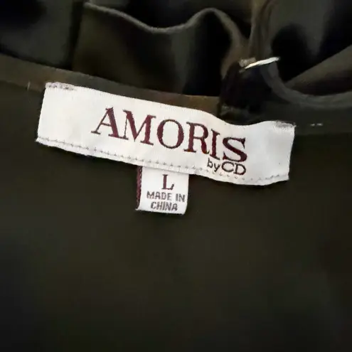 Cinderella Divine AMORIS BY CD | Black Stretch Satin Maxi Evening Dress Gown Formal Maxi | Large