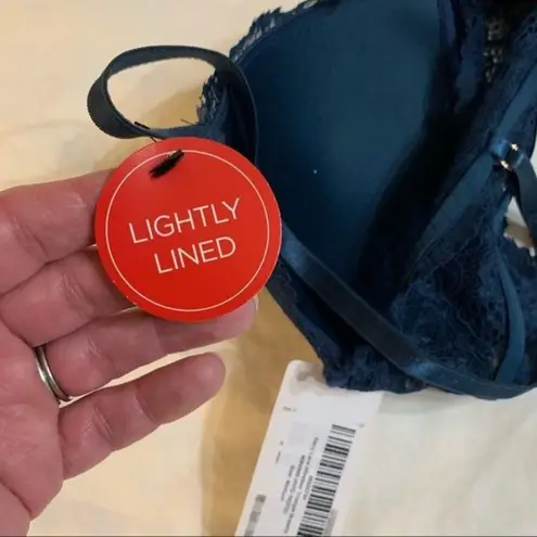 Marilyn Monroe Navy Blue Lace Lightly Lined Wireless Bralette M New