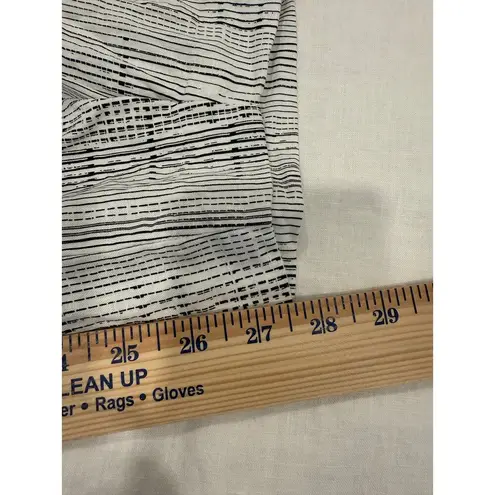 Open Edit Relaxed Fit Linen Blend Straight Leg Pants Striped White Women's M