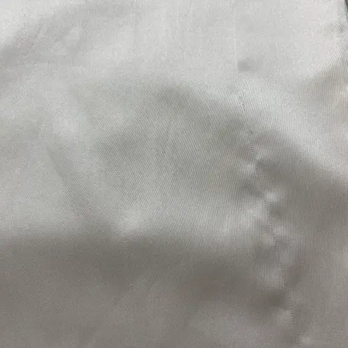 Henri Pierre women L V-cut button front satin Longsleeve nightgown white