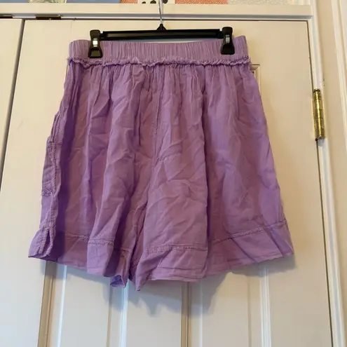 Free People  Purple Heating Up Woven Boxer Shorts Size Medium