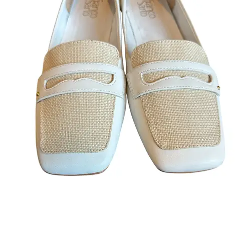 Franco Sarto  Tesica Slip-On Loafers White Square Toe Shoes Size 9.5 Women's
