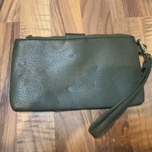 Bundle 4 wallet clutch wristlets light grey green brown and multi all preloved Gray