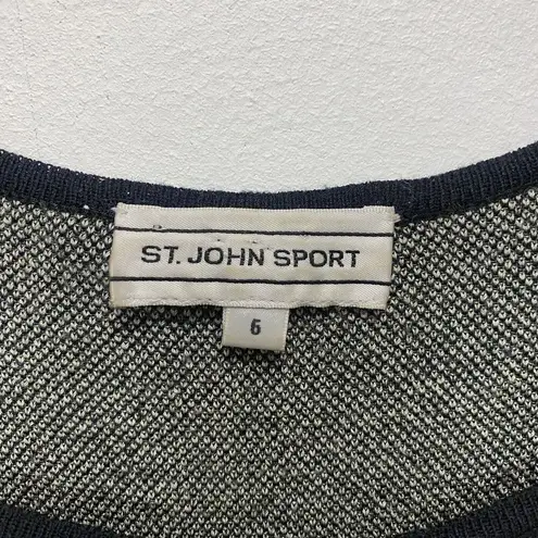 St. John Sport Women Sz 6 Greeb Black Animal Print Sheath Knit Dress