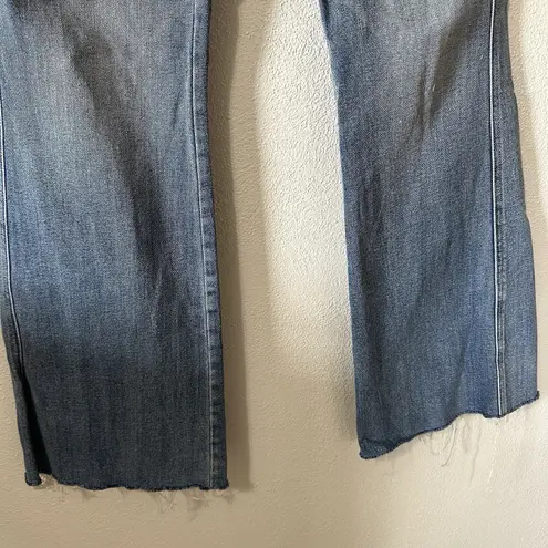 KanCan Boot Cut Flare Stretch Jeans Size 11/29 Light Medium Wash Raw Hem Blue