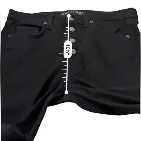 Veronica Beard Debbie Button Fly High Rise Skinny Jeans in Raven Black Sz 29/8