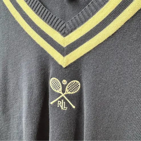 Ralph Lauren NEW Lauren Active  V-Neck Tennis Sweater Pullover Knit Blue Medium
