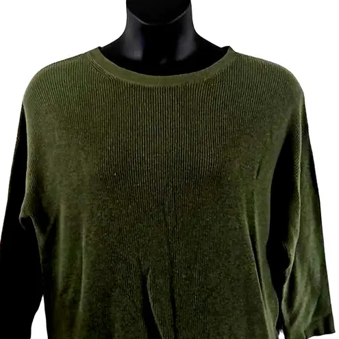 Halogen NWOT  Women’s Dark Green Lightweight Crew Neck Pullover Sweater Size XL