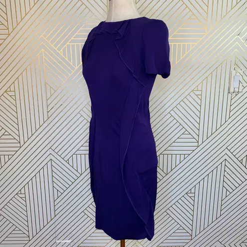 Karen Millen Ruffle Evening Wiggle Purple Dress