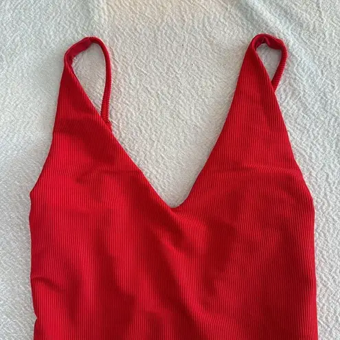 Beach Riot Reese Rib One-Piece Swimsuit, Red, Size X-Large, $148
