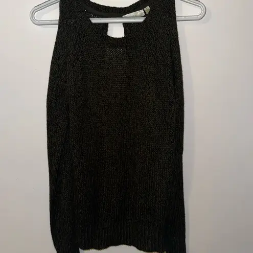 Cloth Dark Green Open Back and Open Sleeve Knit Sweater