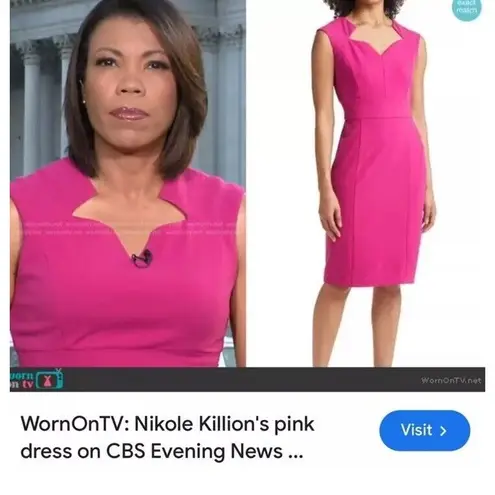 Tahari Star Neck Sheath Pencil Dress Size 4