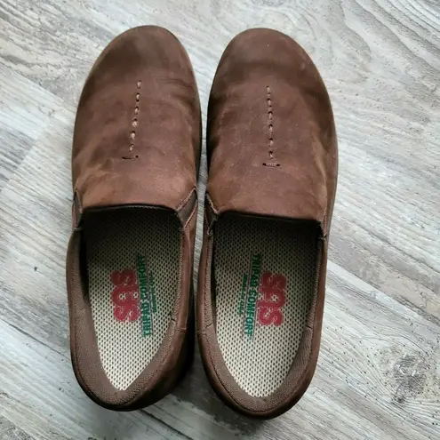 SAS Viva Slip on Tripad Comfort Loafer brown suede leather Womens 7.5 M USA