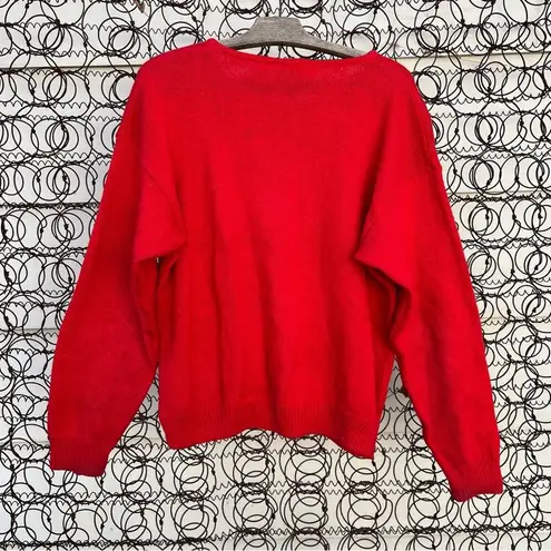 Vintage trimmings ho ho ho snowman ugly Christmas holiday sweater red Size M