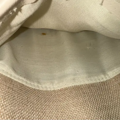 Etienne Aigner Shoulder Bag Cream Tan Jute Vinyl Crossbody Bag Vintage