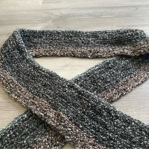 Handmade Scarf Acrylic Dark Teal Grey Purple NEW Soft Outdoor Winter