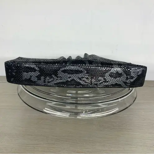 Sabina New York Black Leather Snakeskin Embossed Evening Bag Clutch Purse