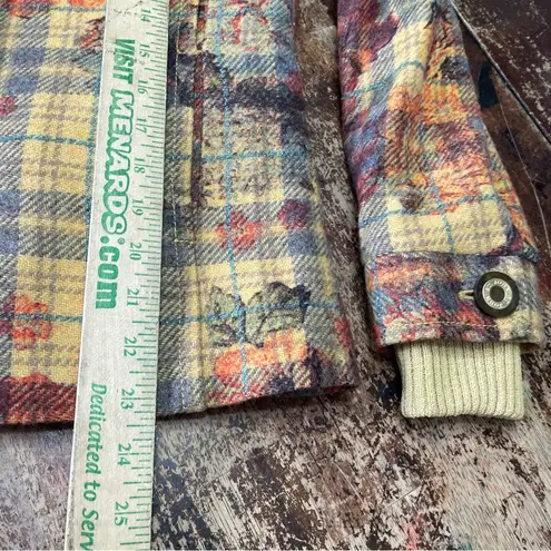 St. John  SPORT by Marie Gray Orange Yellow‎ Floral Plaid Autumn Wool Jacket P