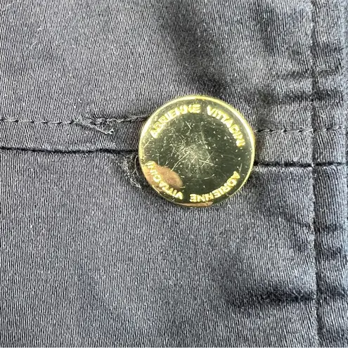 Adrienne Vittadini Navy Blue 3 Button 1/2 Sleeve Dress Jacket Top Pad Sh…