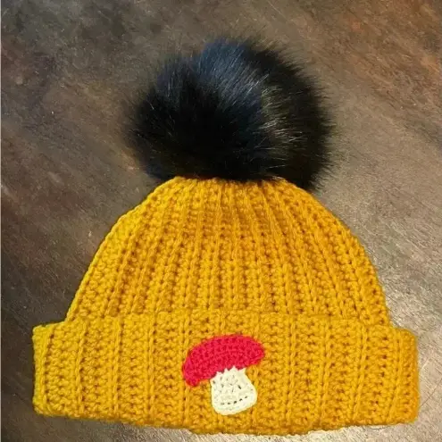 Chunky Oversized Cuffed Fall Winter Beanie Faux Fur PomPom